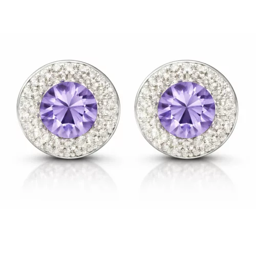 APHRODITÉ bedugós fülbevaló - 14 mm (violet-crystal)