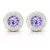 APHRODITÉ bedugós fülbevaló - 14 mm (violet-crystal)