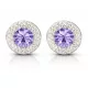 APHRODITÉ bedugós fülbevaló - 14 mm (violet-crystal)