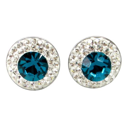 APHRODITÉ bedugós fülbevaló (blue zircon zöld 14 mm-es)