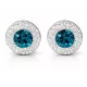 APHRODITÉ bedugós fülbevaló - 14 mm (blue zircon zöld-crystal)