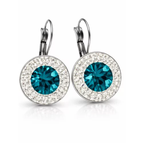 APHRODITÉ kapcsos fülbevaló - 14 mm (blue zircon zöld-crystal)