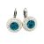 APHRODITÉ kapcsos fülbevaló (fehér-blue zircon zöld 14 mm-es)