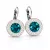APHRODITÉ kapcsos fülbevaló - 14 mm (blue zircon zöld-crystal)
