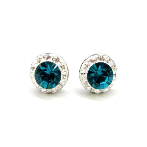 APHRODITÉ bedugós fülbevaló (blue zircon-zöld 8 mm-es)