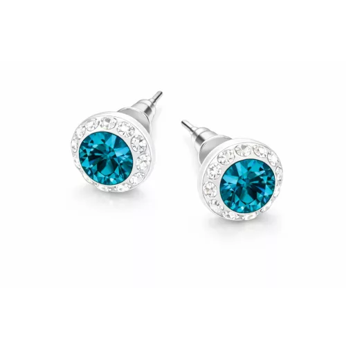 APHRODITÉ bedugós fülbevaló - 8 mm (blue zircon zöld-crystal)