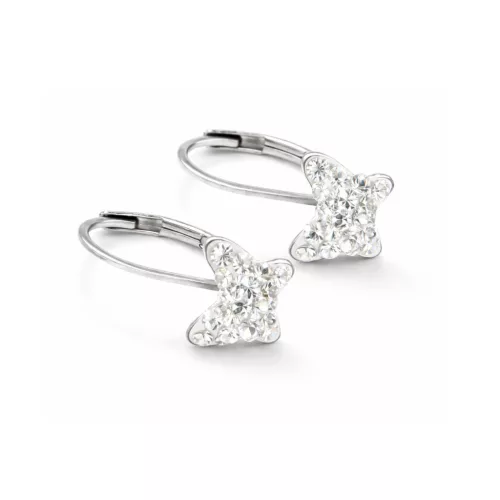 APRÓKÖVES PILLANGÓ fülbevaló - crystal fehér (2 éves kortól 12 éves korig)