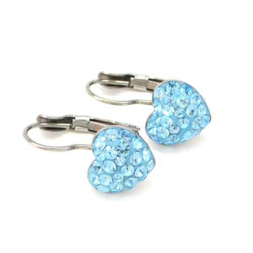HÉRA SZÍV KAPCSOS fülbevaló (aquamarine 10 mm-es)