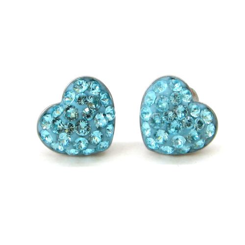 HÉRA SZÍV fülbevaló (light turquoise 10 mm-es)