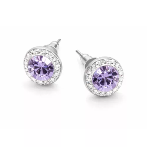 APHRODITÉ bedugós fülbevaló - 8 mm (violet-crystal)