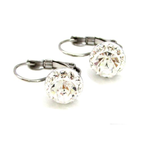 APHRODITÉ kapcsos fülbevaló (crystal fehér 8 mm-es)