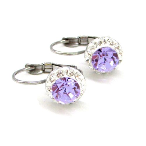 APHRODITÉ kapcsos fülbevaló (violet 8 mm-es)