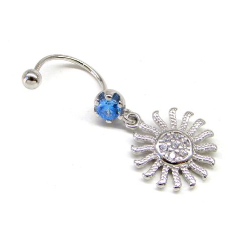 HELIOS ezüst piercing (aquamarine)