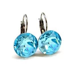 HELÉNA kapcsos fülbevaló (12 mm-es aquamarine)