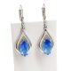 VICENZA ezüst fülbevaló  (38 mm) aquamarine