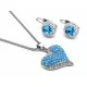 NAGY DÍSZES SZÍV szett - 12 mm fülbevalóval (aquamarine)