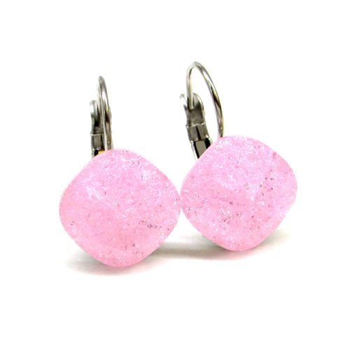 NAGY PÁRNA kapcsos fülbevaló (light rose ice)