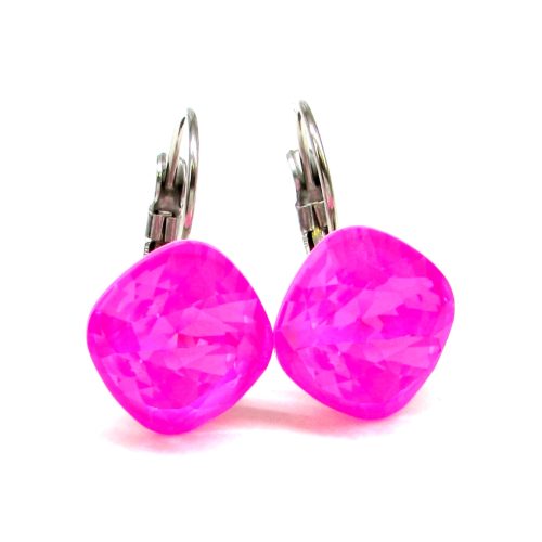 NAGY PÁRNA kapcsos fülbevaló (electric pink ignite)