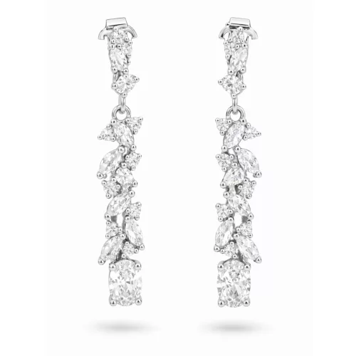 CRYSTAL BLOOM ezüst bedugós fülbevaló - 33 mm
