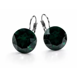 ÓRIÁS HELÉNA kapcsos fülbevaló - 18 mm (dark emerald)
