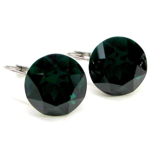 HELÉNA kapcsos fülbevaló (18 mm-es dark emerald)