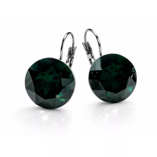 ÓRIÁS HELÉNA kapcsos fülbevaló - 18 mm (dark emerald)