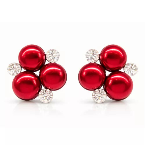 ÓRIÁS TRIPLA bedugós fülbevaló - 16 mm (piros-fehér variáció)