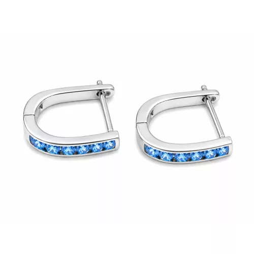 PICI KRISTÁLYPATKÓ BABA ezüst fülbevaló - kék (fél éves kortól 4 éves korig)