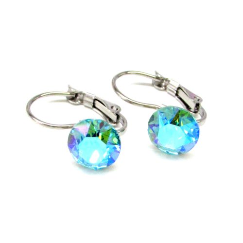 SZIVÁRVÁNY FÜLBEVALÓ - light turquoise blue ab  (5 ÉVES KORTÓL TINÉDZSER KORIG)