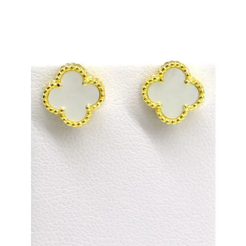 LÓHERE ezüst bedugós fülbevaló - 8 mm (arany-gyöngyház változat)