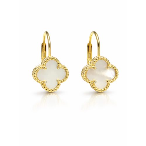 LÓHERE kapcsos ezüst fülbevaló - 15 mm (arany-gyöngyház változat)