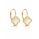 LÓHERE kapcsos ezüst fülbevaló - 15 mm (arany-gyöngyház változat)