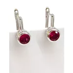 BUTTONOS ezüst fülbevaló - 15 mm (fuchsia)
