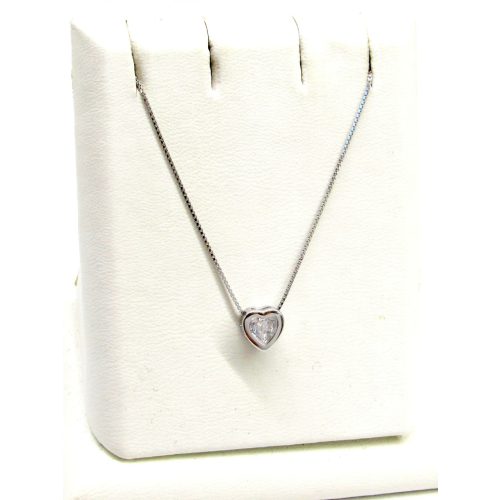 SZÍVES ezüst nyaklánc (crystal)