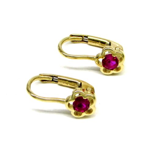 FIORA arany baba fülbevaló - 13 mm (0-3 éves korig) pink