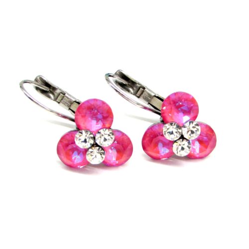LEONOR kapcsos fülbevaló (lotus pink delite/crystal)