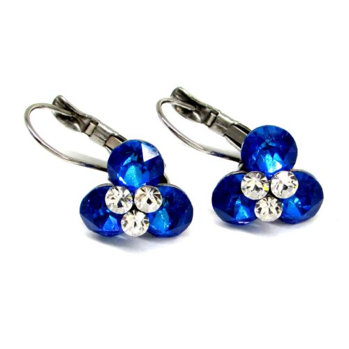 LEONOR kapcsos fülbevaló (royal blue delite/crystal)