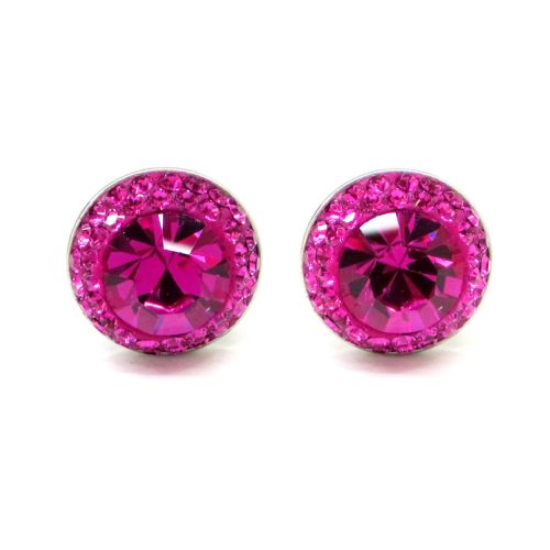 APHRODITÉ bedugós fülbevaló (fuchsia lila 12 mm-es)