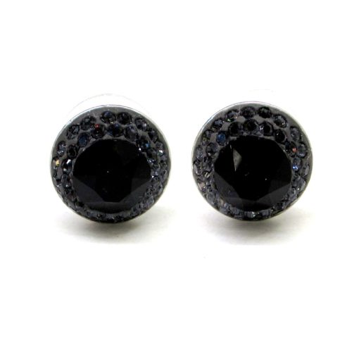 APHRODITÉ bedugós fülbevaló (graphite/jet fekete 12 mm-es)
