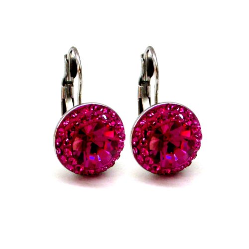 APHRODITE kapcsos fülbevaló (fuchsia lila 12 mm-es)