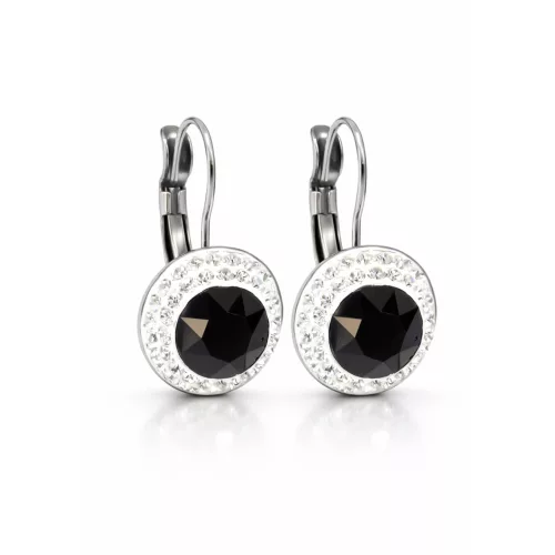 APHRODITE kapcsos fülbevaló - 12 mm (jet fekete-crystal)