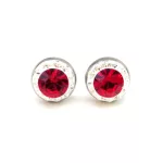 APHRODITÉ bedugós fülbevaló - 8 mm (light siam piros-crystal)