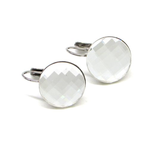 NAGY KEREK KLARISSA kapcsos fülbevaló - 14 mm (crystal fehér)