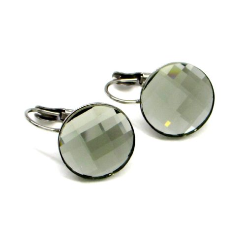 NAGY KEREK KLARISSA kapcsos fülbevaló - 14 mm (black diamond szürke)