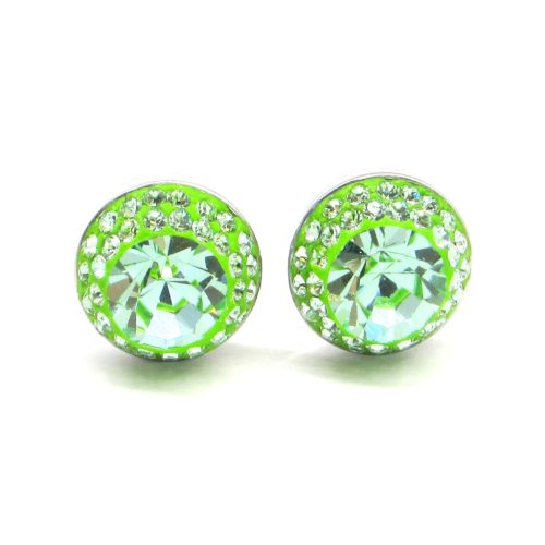 APHRODITÉ bedugós fülbevaló (chrysolite halványzöld 12 mm-es)
