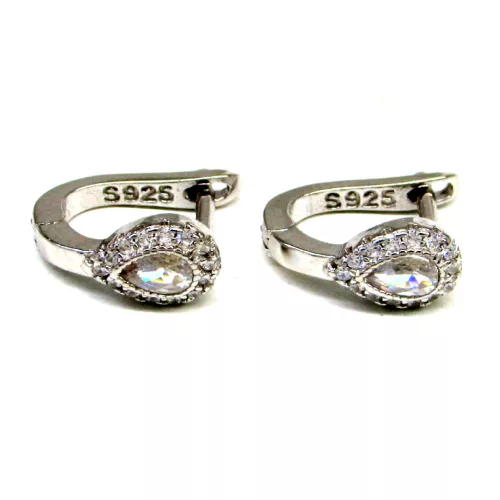 RAGYOGÓ CSEPP ezüst baba fülbevaló - fehér (fél éves kortól 5 éves korig)