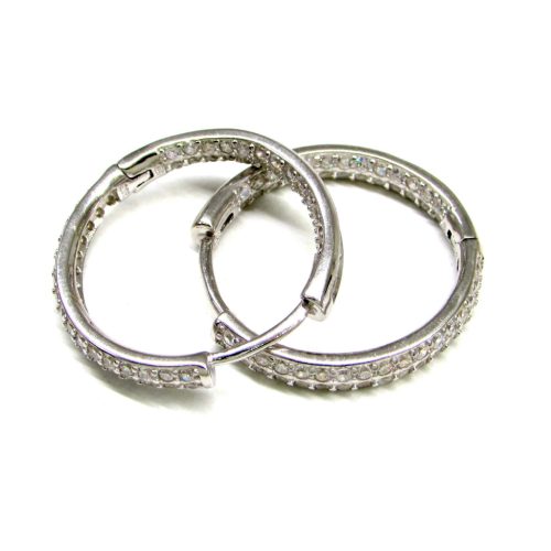 INCANTESSA ezüst fülbevaló - kívül-belül kristályos (23 mm)