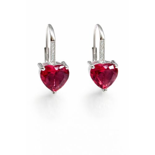 INNAMORATO  ezüst fülbevaló -  20 mm (rózsaszín)