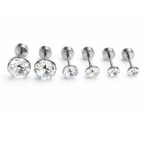 TRIUM SHINE fülbevaló szett – crystal fehér (bepattintós) 8 mm, 5 mm, 4 mm