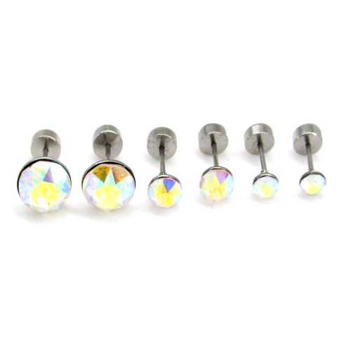 TRIUM SHINE fülbevaló szett – ab színjátszós (bepattintós) 8 mm, 5 mm, 4 mm
